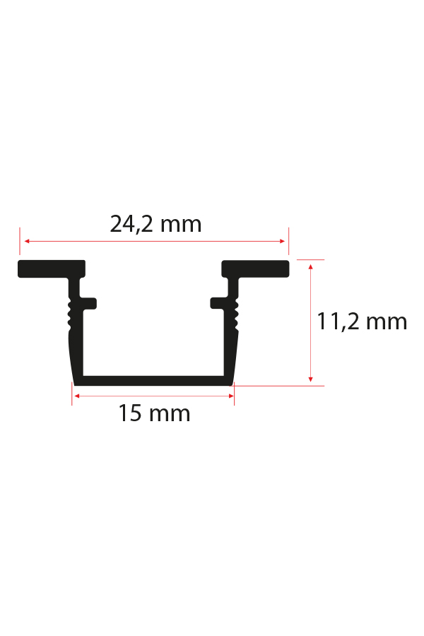 12x24 mm Kanatlı Kanal Led Profili 12x24 mm Kanatlı Kanal Led Profili